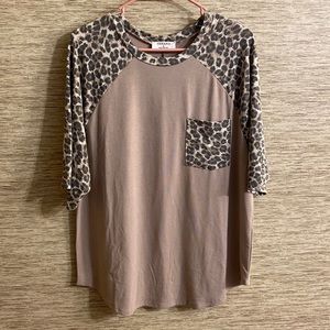 Light Brown and Cheetah Shirt